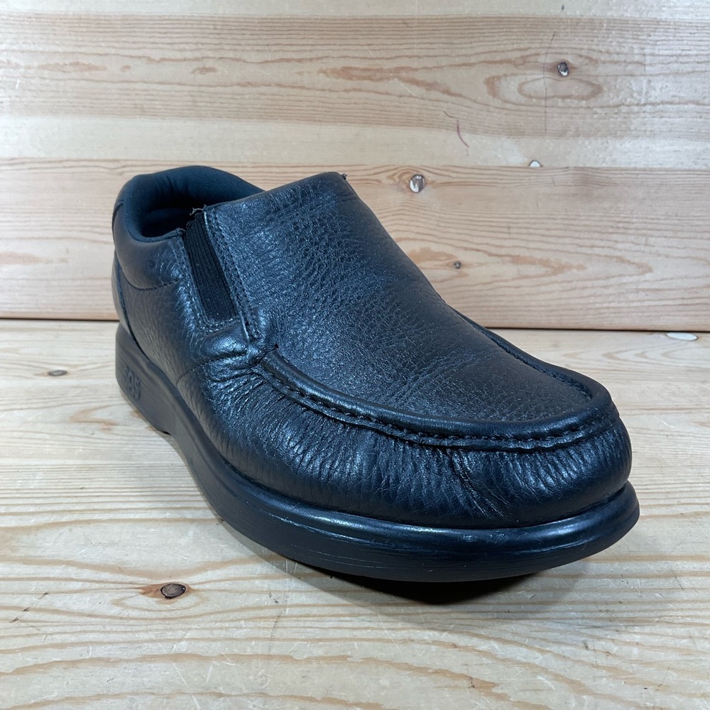 SAS Side Gore Slip On Loafer Men’s 9 WW Black Pebbled Grain Leather MADE IN USA